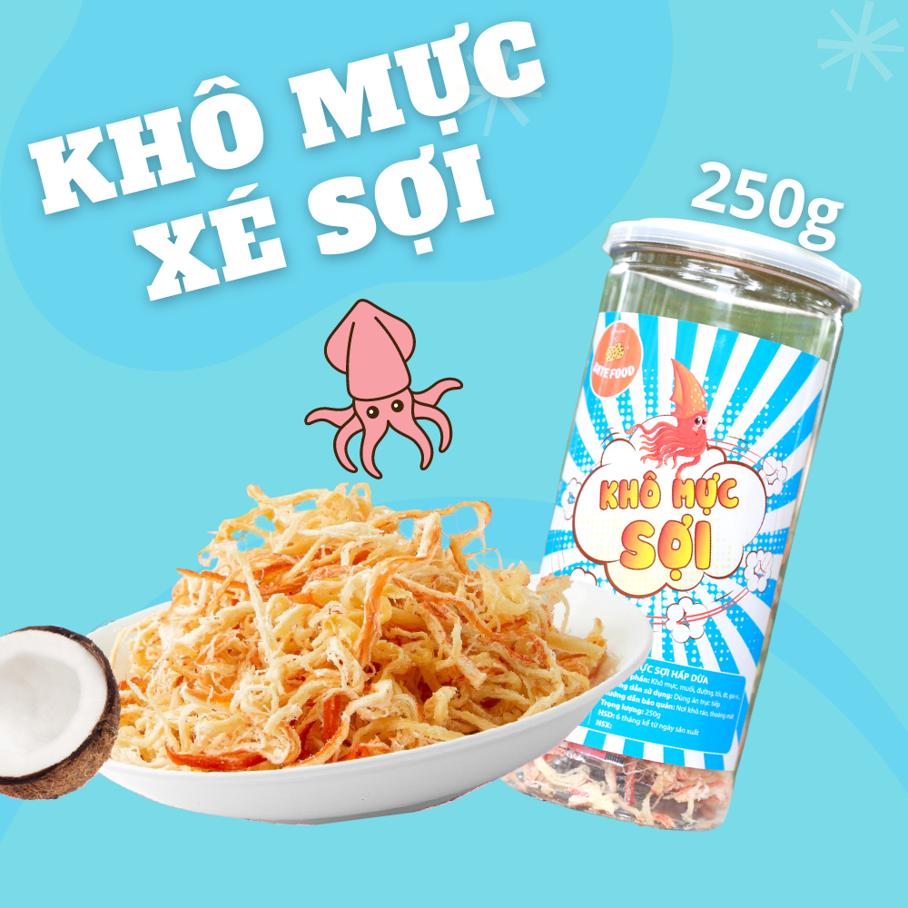 Khô Mực Sợi Hấp Nước Dừa 250g