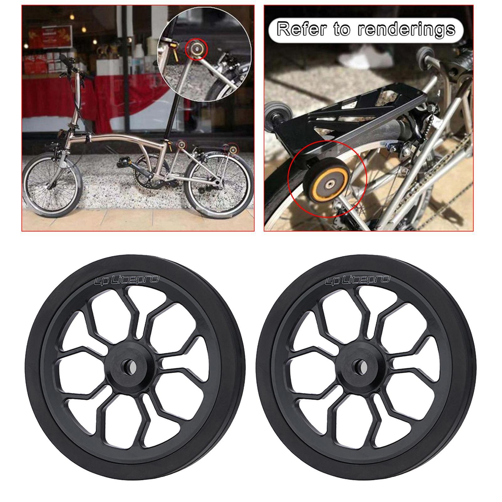 2Pairs High Strength Folding Bike Easy Wheel Refit Parts for Bicycle Cycling