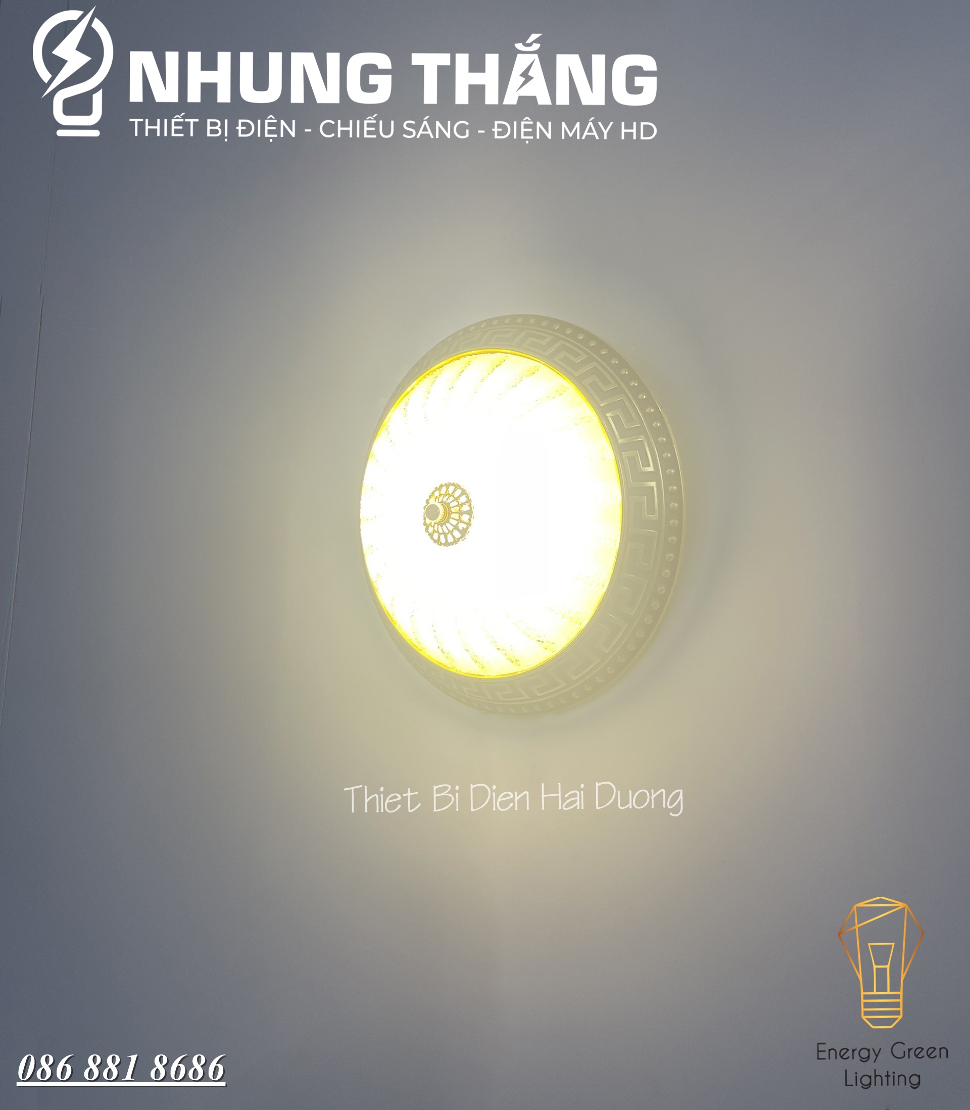 Đèn Ốp Trần Đa Giác OT-022DA Decor Phong Cách Vintage - Đường Kính 40cm - 3 Chế Độ Ánh Sáng - Có Video