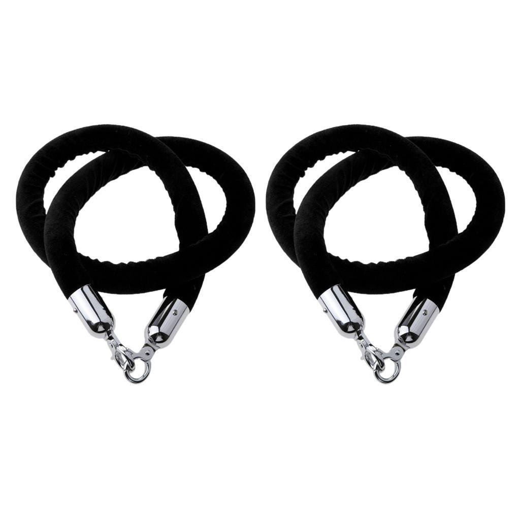 2x Divider Barrier Cord 1.5m Black Separation Cord Cord
