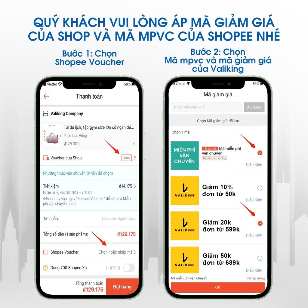 Vali du lịch nhựa ABS bọc góc chống va đập chống trầy xước RIVAL-104 chính hãng bảo hành 5 năm - VALIKING