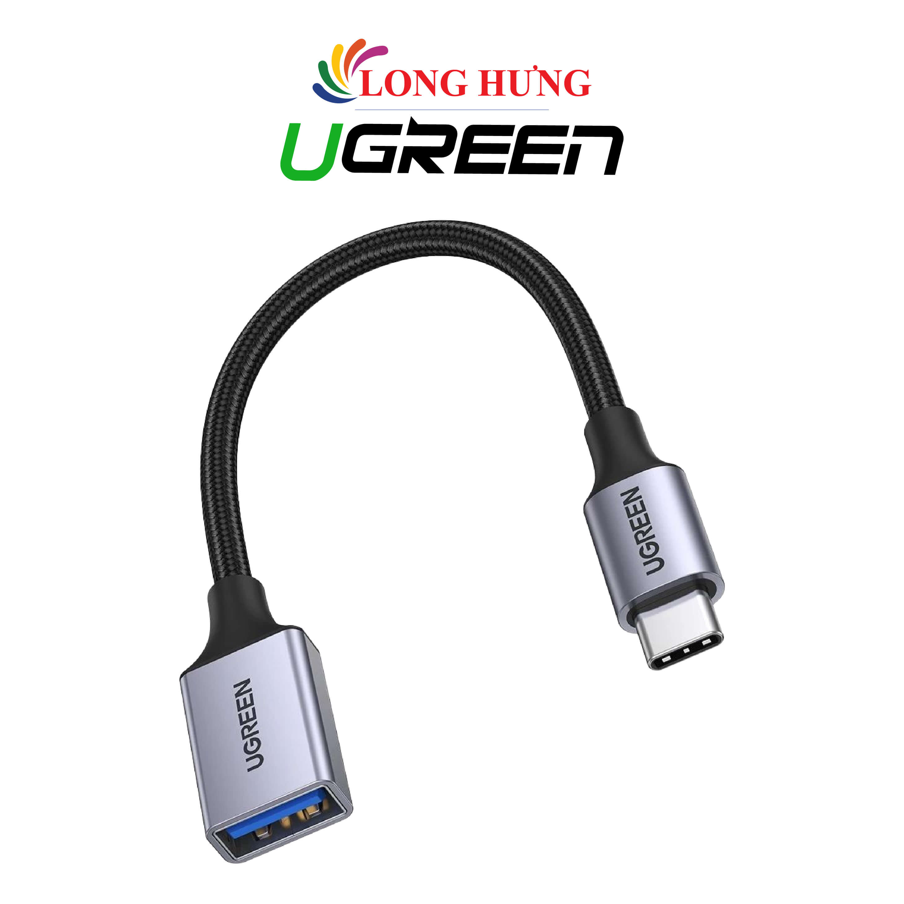 Cổng chuyển đổi Ugreen USB-C to USB 3.0 OTG Cable Alu Case with Braid US378 70889 - Hàng chính hãng