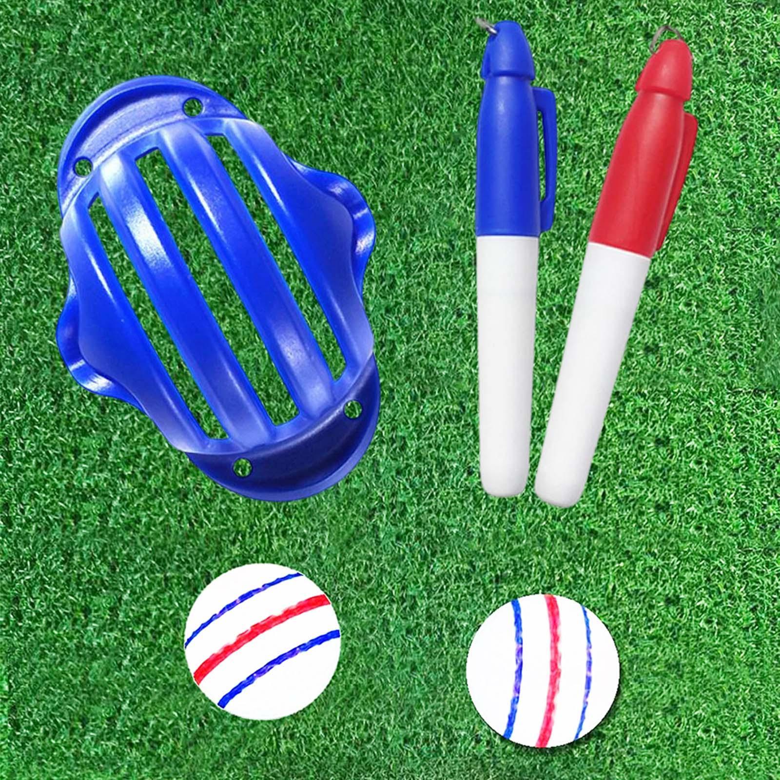 Golf Ball Liner Marker Line Drawing Alignment Tool Template with Marker Pens