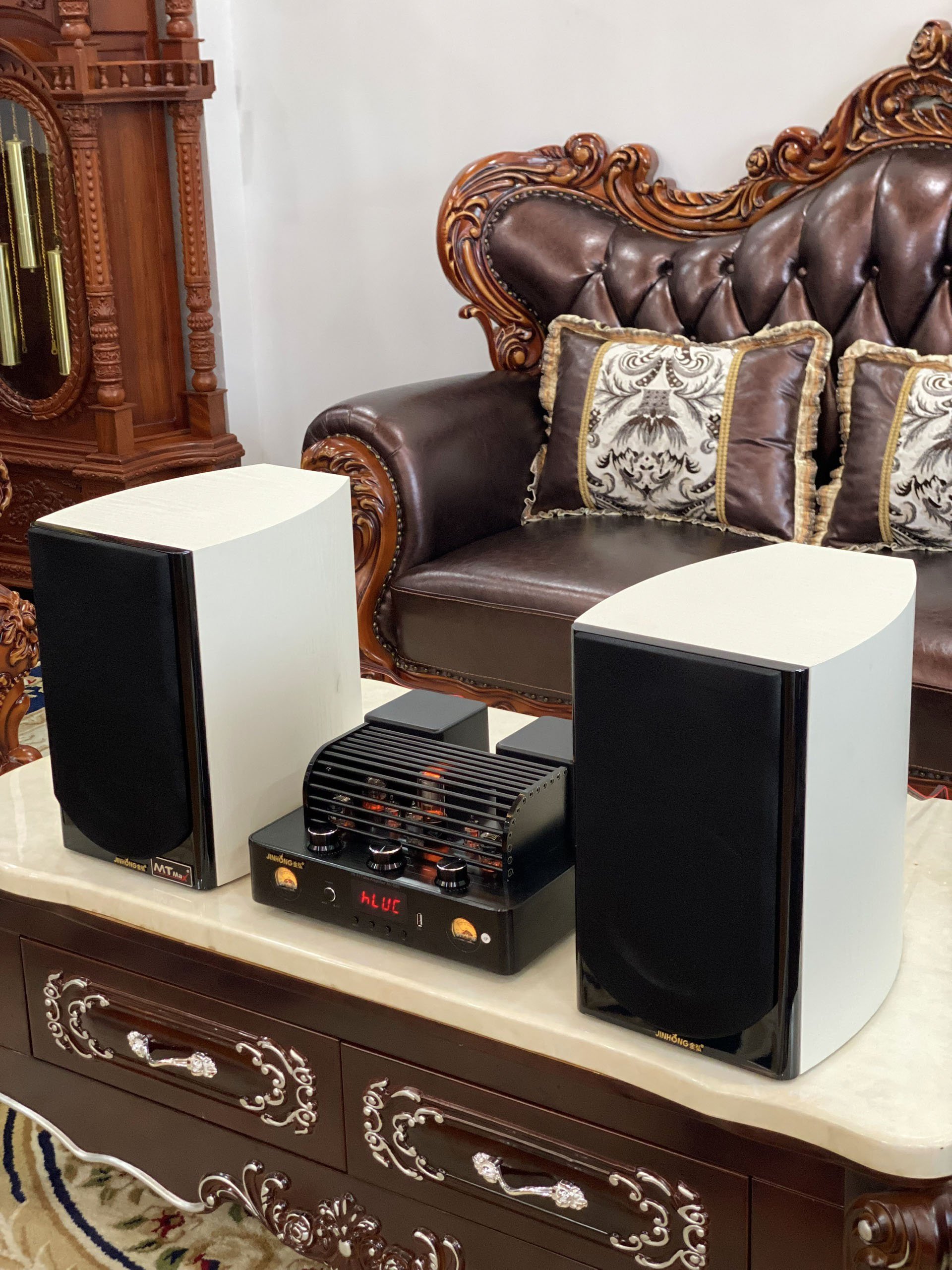 Dàn nghe nhạc cao cấp âm ly AV880 kết hợp loa nghe nhạc D18H cổng hưởng âm thanh cao cấp. HÀNG CHÍNH HÃNG
