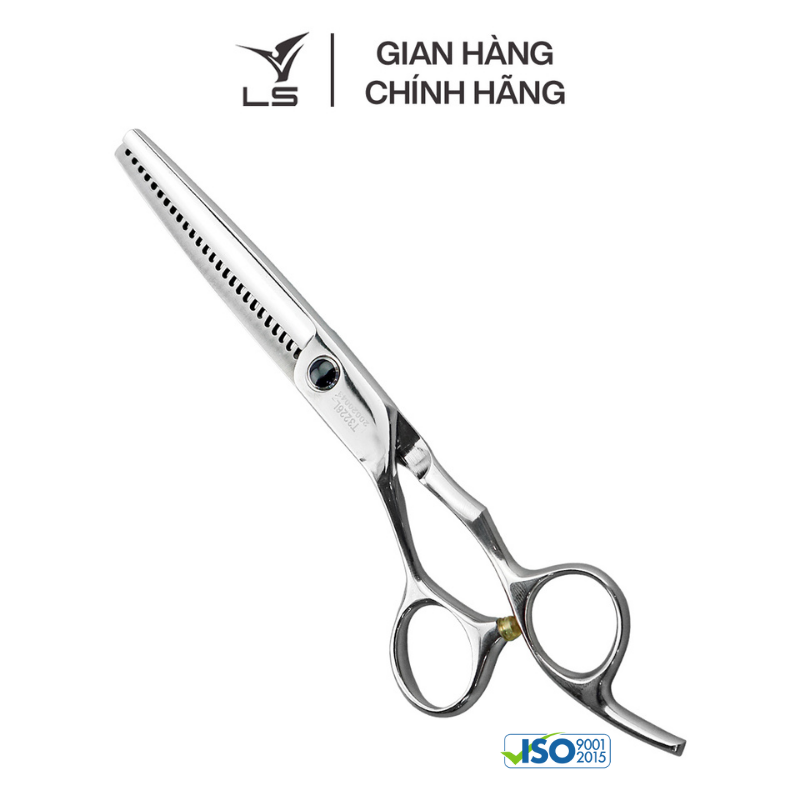 Kéo tỉa tóc LS T3226L tỷ lệ rơi tóc 15-20% quai offset vênh đỡ ngón cố định -tặng bao da và bộ vệ sinh kéo