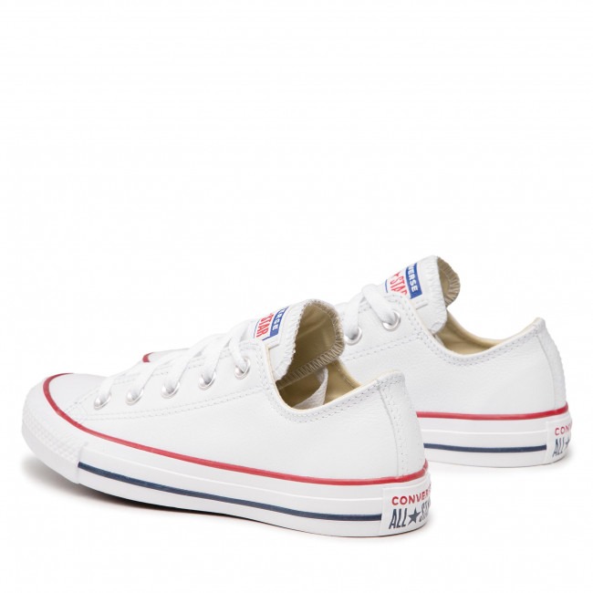 Giày Converse màu trắng sneakers cổ thấp unisex Chuck Taylor All Star Leather- 132173C