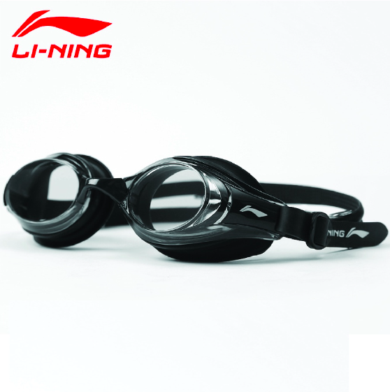 Kính bơi người lớn LI-NING chống tia UV chống sương mù - Đen - Hàng chính hãng