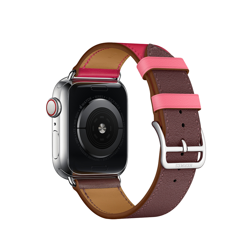 Dây đeo thay thế cho Apple Watch da 2 màu cap cấp _ Hồng Tím _ 40mm