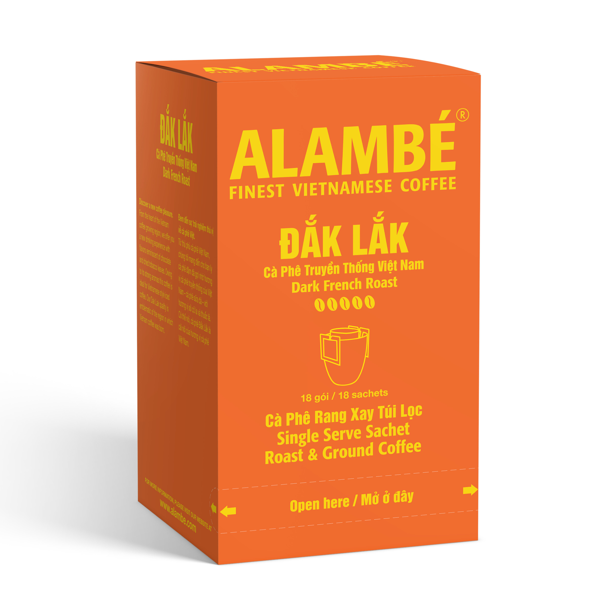 CÀ PHÊ TÚI LỌC ALAMBÉ - ĐẮK LẮK (18 gói x 10g)