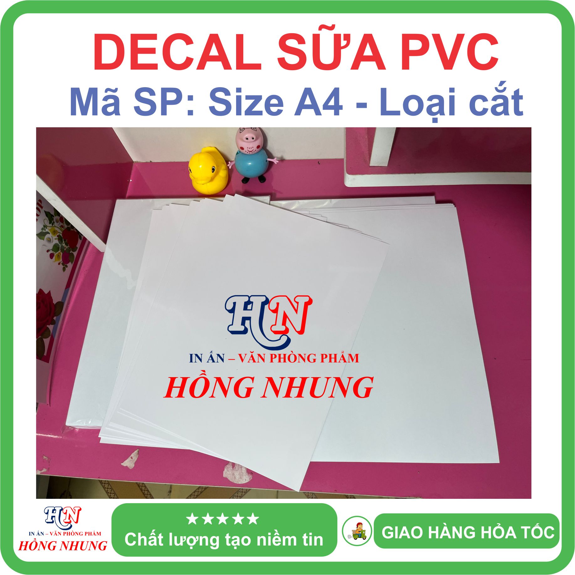 [In Laser] Xấp 50 Tờ Decal nhựa PVC trắng Sữa A4 - Giúp Bạn In Tem Nhãn, Ghi Chú, Hay Bìa Nhãn Bưu Phẩm