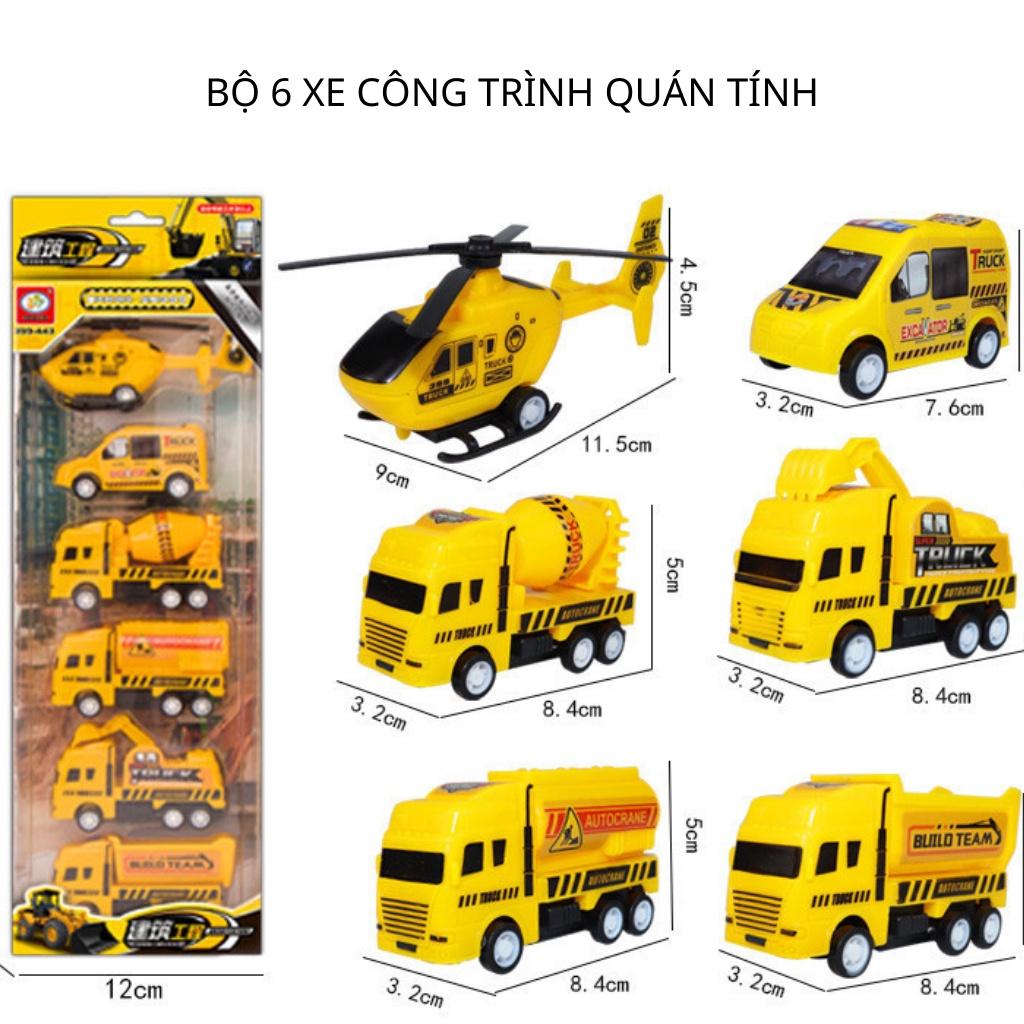 Ô tô đồ chơi cho bé, bộ 6 xe ô tô, máy bay chạy cót dành cho bé yêu