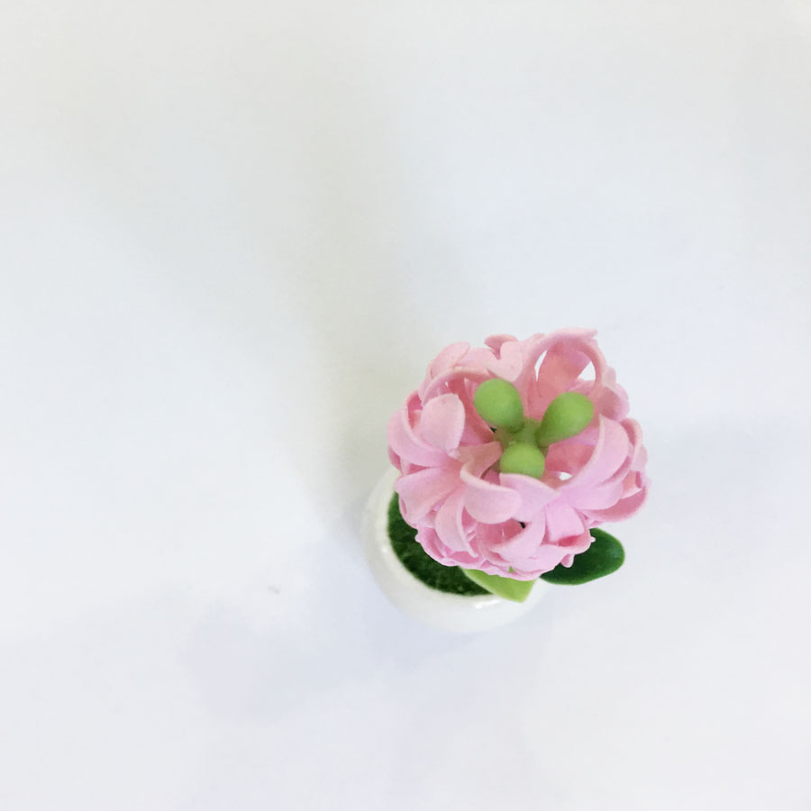 Chậu hoa đất sét mini - Cây dạ lan hương (phát màu ngẫu nhiên)