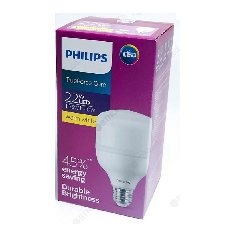 Bóng đèn Philips LED Trụ TForce Core 22W E27 (Ánh Sáng Vàng)