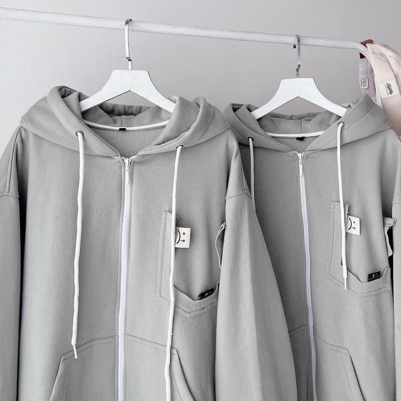 Áo Khoác Hoodie Unisex Zip Nỉ Bông ICON SAD :( màu MINT Nam nữ unisex/Áo hoodie dây kéo có mũ form rộng Jaystoree