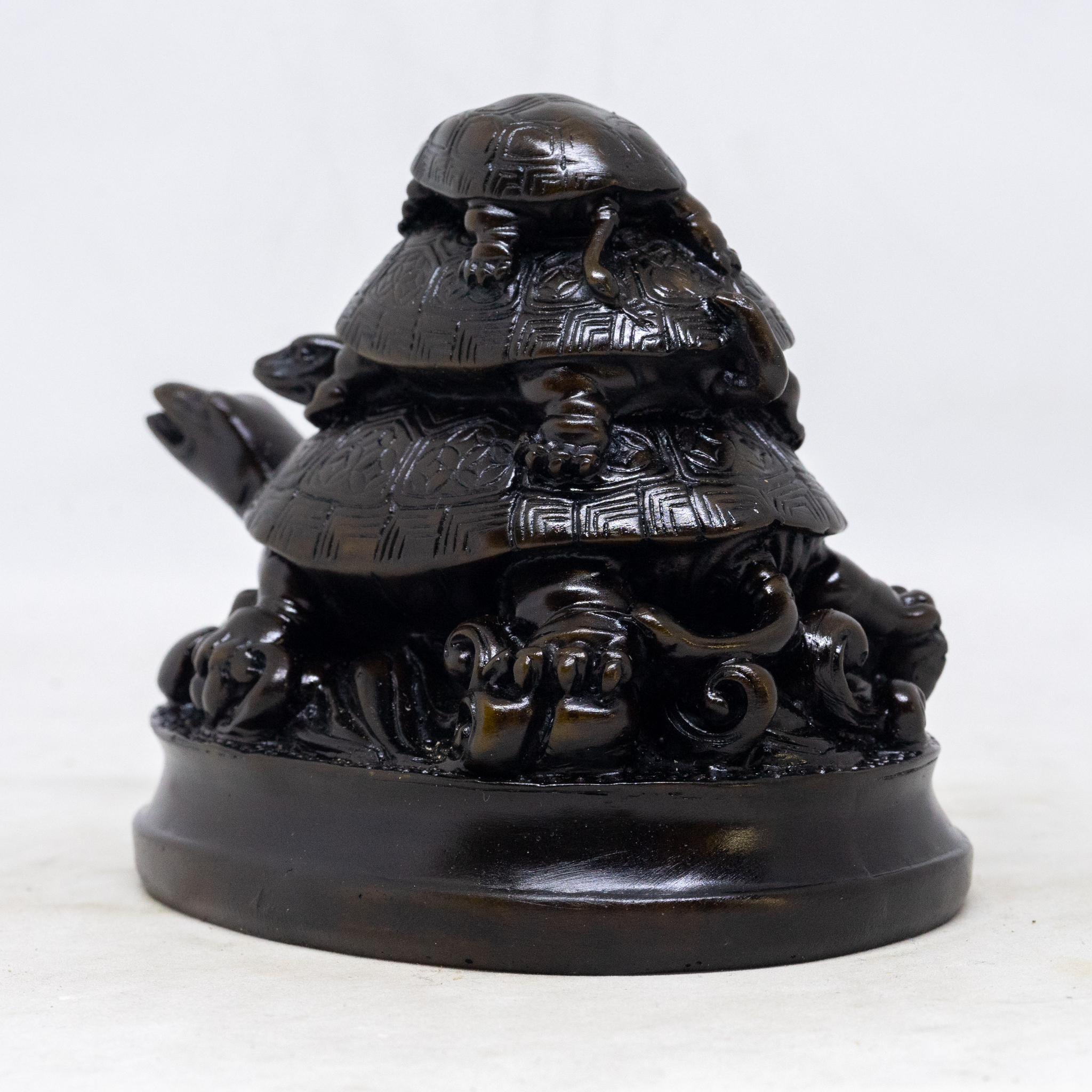 Tượng Rùa Mẹ Cõng Rùa Con cao 9cm bằng đá