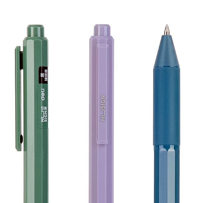Bút bi dạng gel cao cấp Nusign - Mực đen - Ngòi 0.5mm đầu bấm - Ngòi bút trơn tru - 6 màu trơn nhã nhặn thời trang - NS559