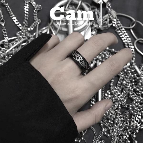 Nhẫn Nam Màu Bạc Tròn Vân Mây Cloudy Ring Camcamvintage Thời Trang Nam Nữ Unisex Chất Liệu Titan Đẹp Đơn Giản Không Gỉ