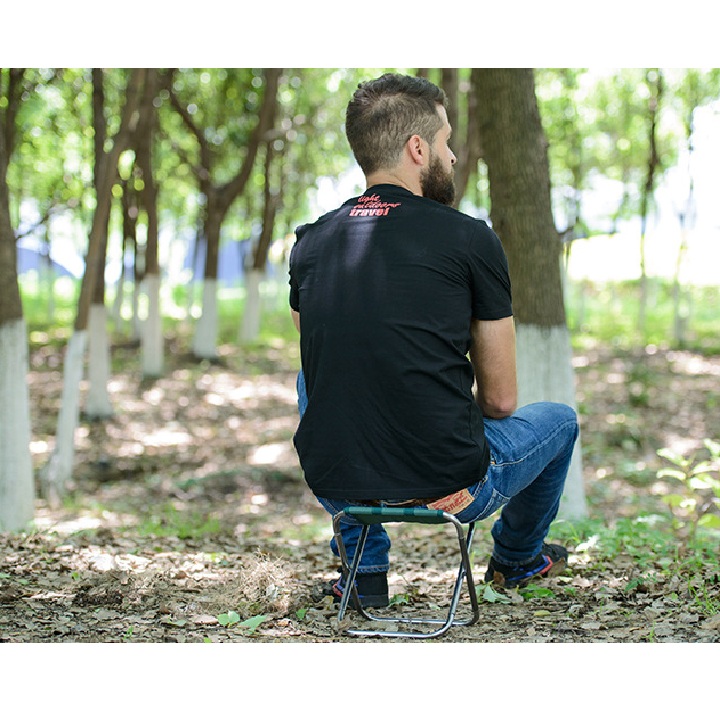 Ghế gấp gọn di động sắt nguyên khối tiện dụng