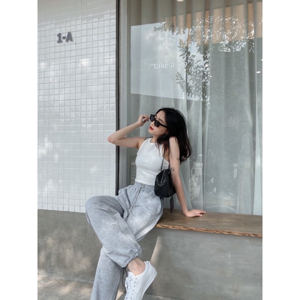 Áo Croptop ba lỗ quyến rũ chất bozip 1 lớp thoáng mát phối blazer cardigan đồ tập gym cực thời trang