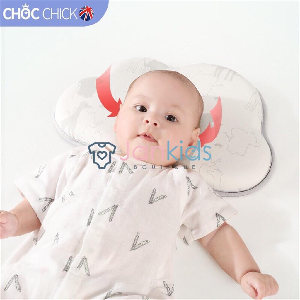 Gối cao su non chống méo bẹp đầu cao cấp hình đám mây CHOC CHICK cho bé từ sơ sinh