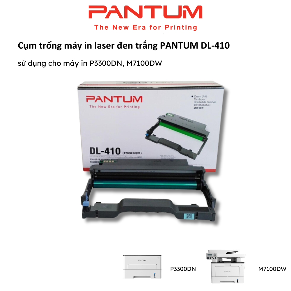 Cụm trống máy in PANTUM DL-410, sử dụng cho máy in P3300DN, M7100DW - Hàng chính hãng