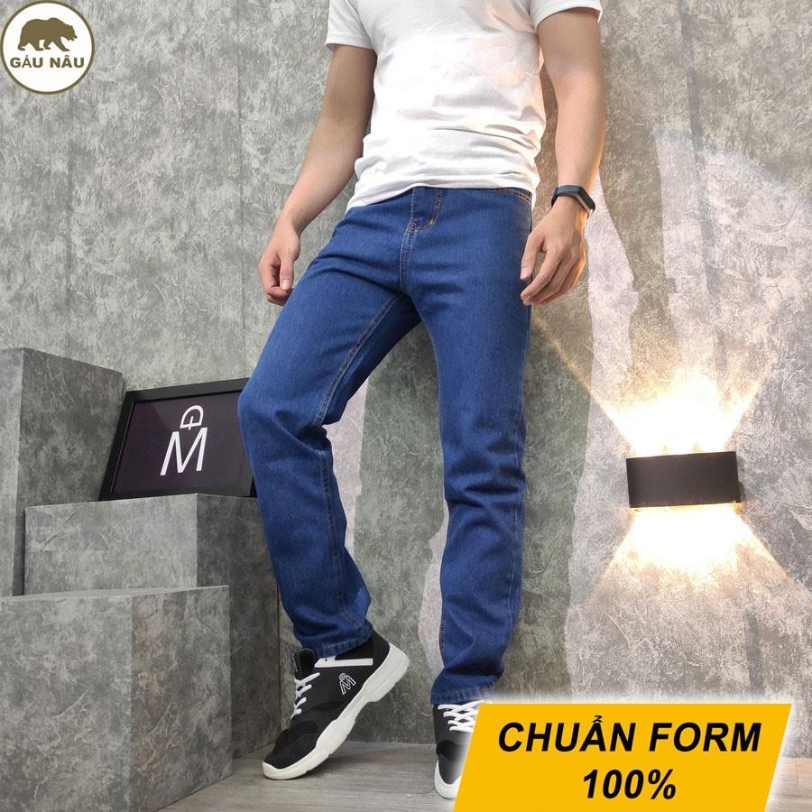 Quần jean nam ống suông form chuẩn 3 màu dễ lựa chọn GN62 Gấu Nâu