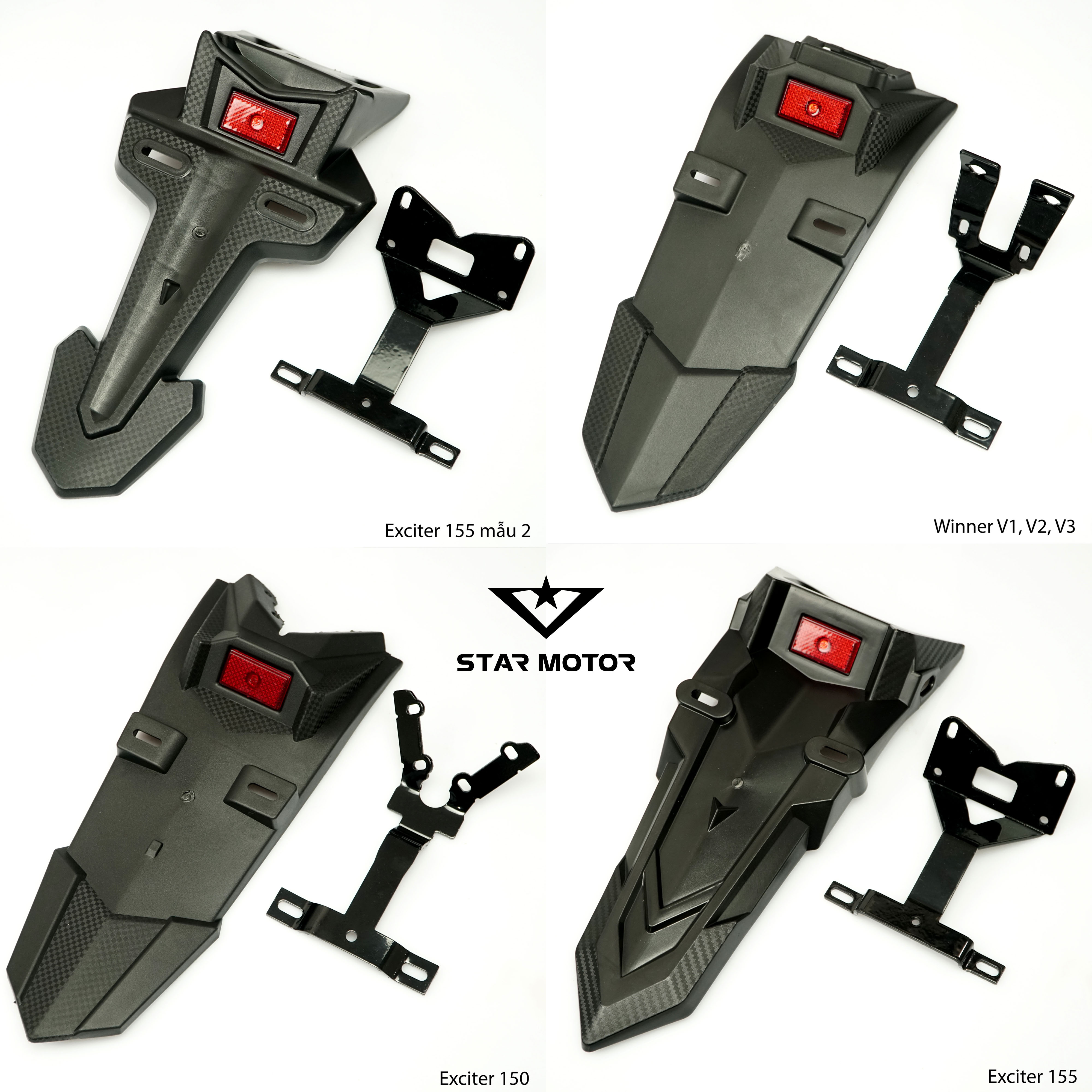 Dè chắn bùn FZ Ex150,155 - Winner V1,V2,V3 kèm bát chống rung, gãy