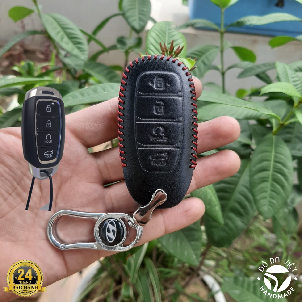 Bao Da Chìa Khoá Hyundai Accent 2021,2022,2023 - Da Thật 100% - Bảo hành 2 năm