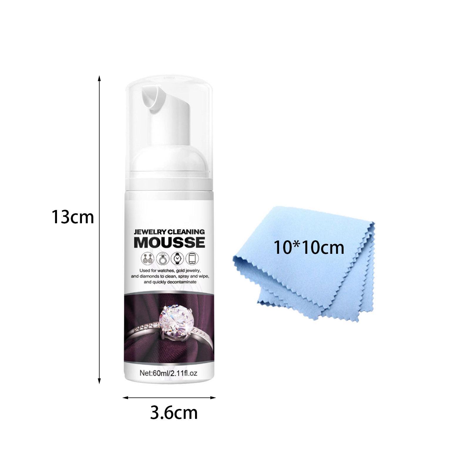 Jewelry Cleaner Solution W/Cloth Restores Removing Polishing Foaming Jewelry Cleaning for Home Watch Bracelet Jewelry Accessories
