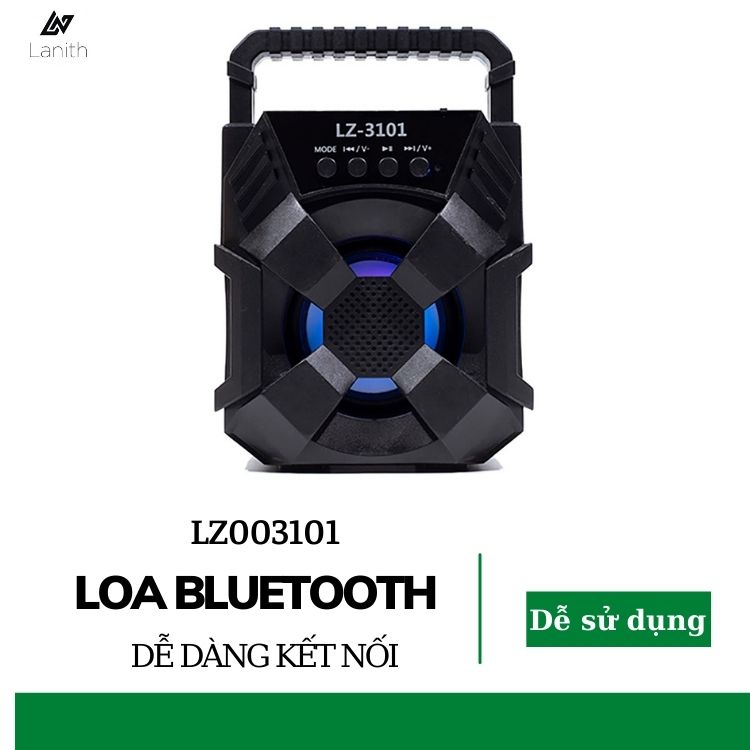 Loa bluetooth LZ-3101 Lanith - Loa Phát Không Dây Mini - Thiết Kế hầm Hồ Mạnh Mẽ , Khả Năng Khuếch Đại Âm Thanh Ấn Tượng - Kết Nối Bluetooth Nhanh Chóng, Ổn Định - Tặng Cáp Sạc 3 Đầu - Hàng Nhập Khẩu - LZ003101-CAP00001