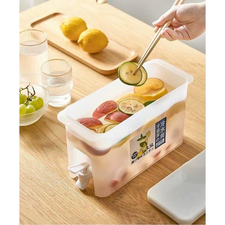 Bình nước nhựa để tủ lạnh có vòi thể tích 3.5l " Cao Cấp" an toàn tiện lợi Bình trữ đông pha trà, đựng nước hoa quả