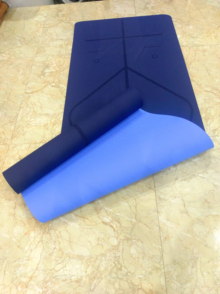 Thảm Yoga 2 Lớp Định Tuyến TPE 6mm Tặng Túi Chống Nước