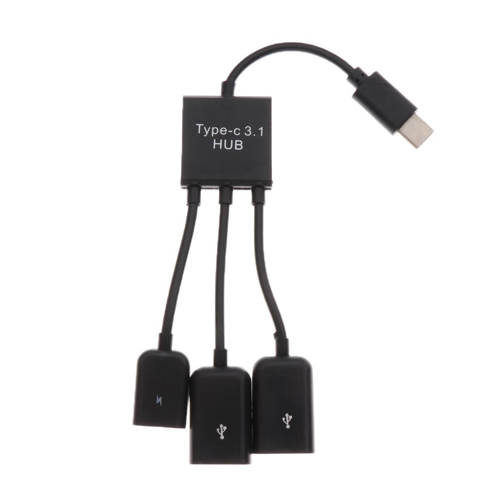 3 in 1 Micro USB HUB Adaptor with Power Charge OTG Cable Adapter Connector