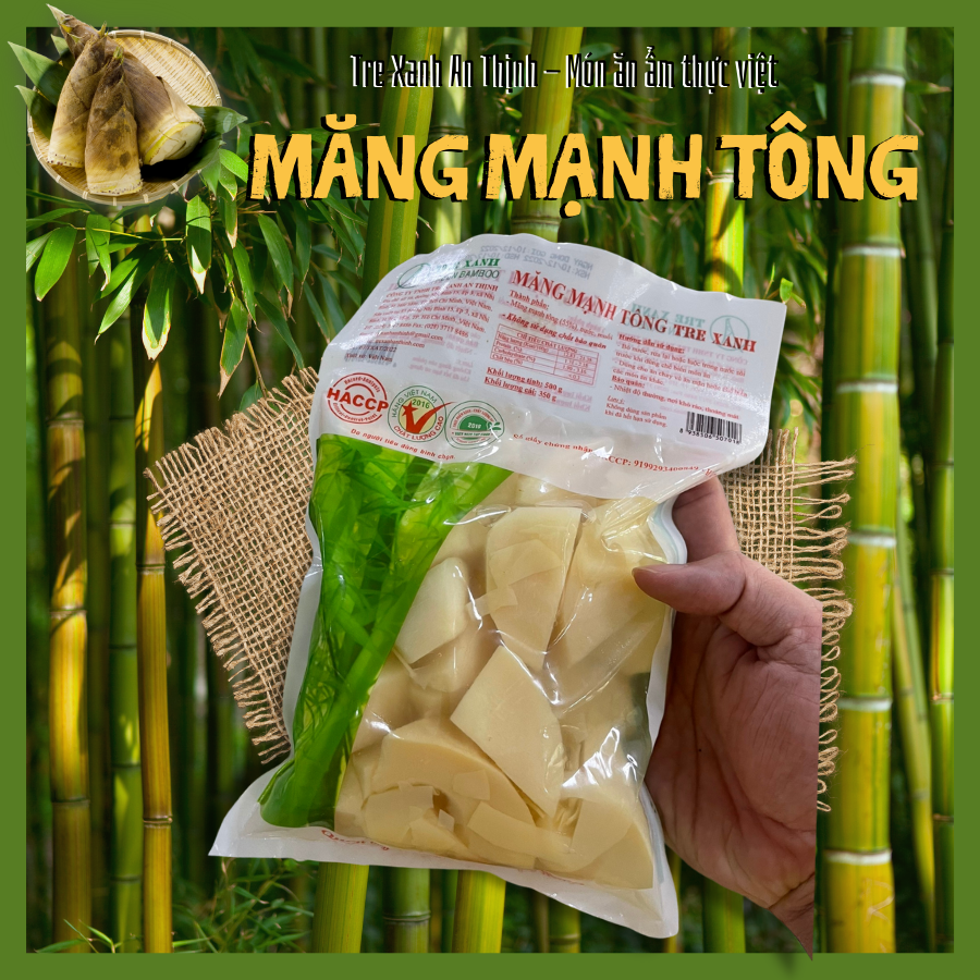 Măng Mạnh Tông Thái Lát Để Kho Cá Thịt 350G Tre Rừng Tự Nhiên Tre Xanh An Thịnh