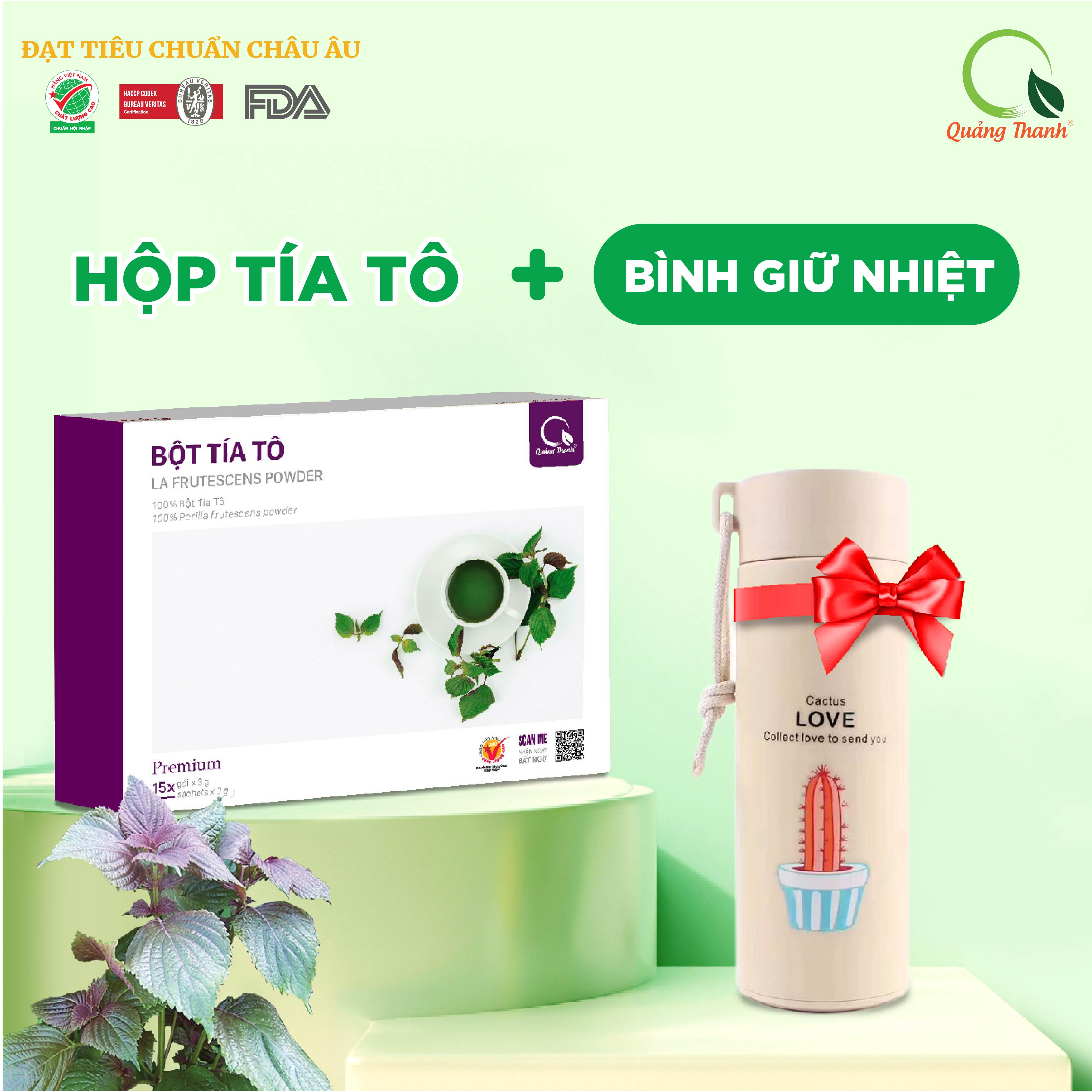 [CHÍNH HÃNG] Bột Tía Tô Sấy Lạnh Nguyên Chất  - Giảm mụn, mờ thâm nám, giảm gút, giảm cảm cúm, làm đẹp - Hộp 45g