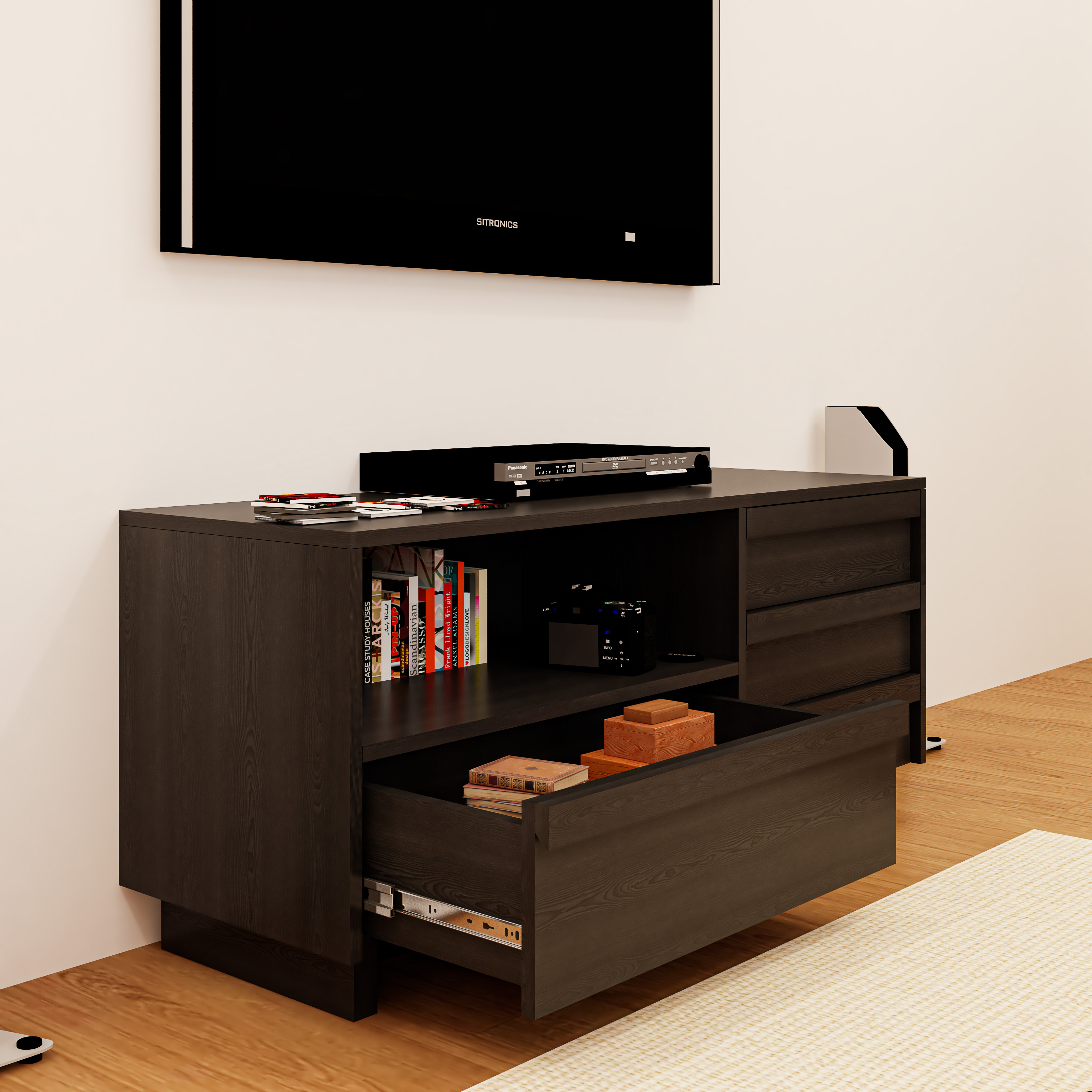 [Happy Home Furniture] MAVIS, Kệ TV 4 hộc kéo, 120cm x 40cm x 52cm ( DxRxC), KTV_041