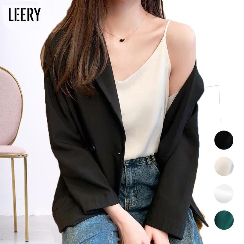 Áo 2 dây nữ lụa mềm mịn form rộng Hàn Quốc A2D-01 LEERY