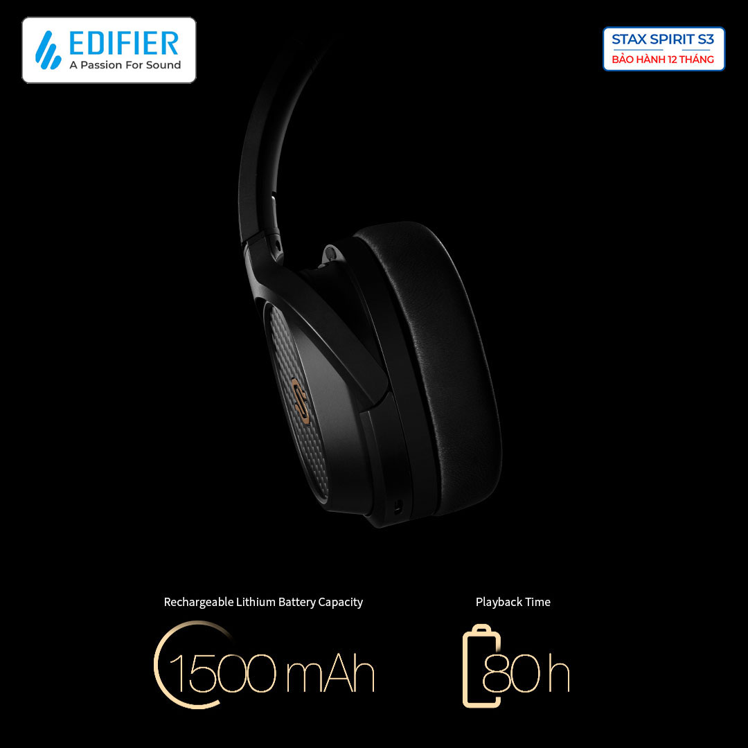 Tai nghe Bluetooth 5.2 EDIFIER S3 STAX SPIRIT Chụp tai Planar Magnetic Snapdragon Sound Hires Audio - Hàng chính hãng