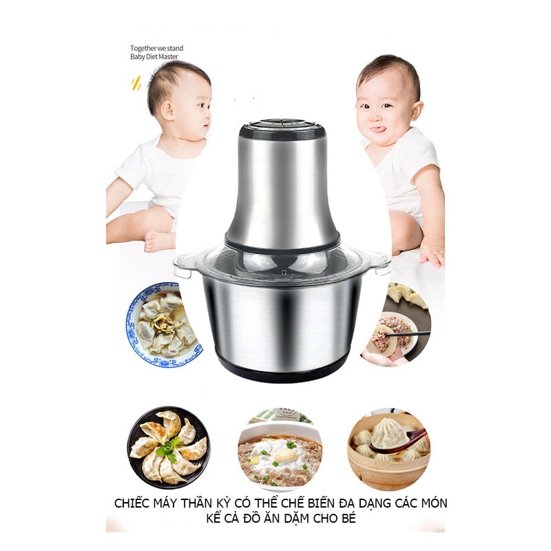 Máy xay thịt cối inox 304 SOKANY công suất lớn 800W, 4 lưỡi đa năng xay nhuyễn thịt cá, dung tích 3L - SK7005A - HÀNG CHÍNH HÃNG - DELIYA