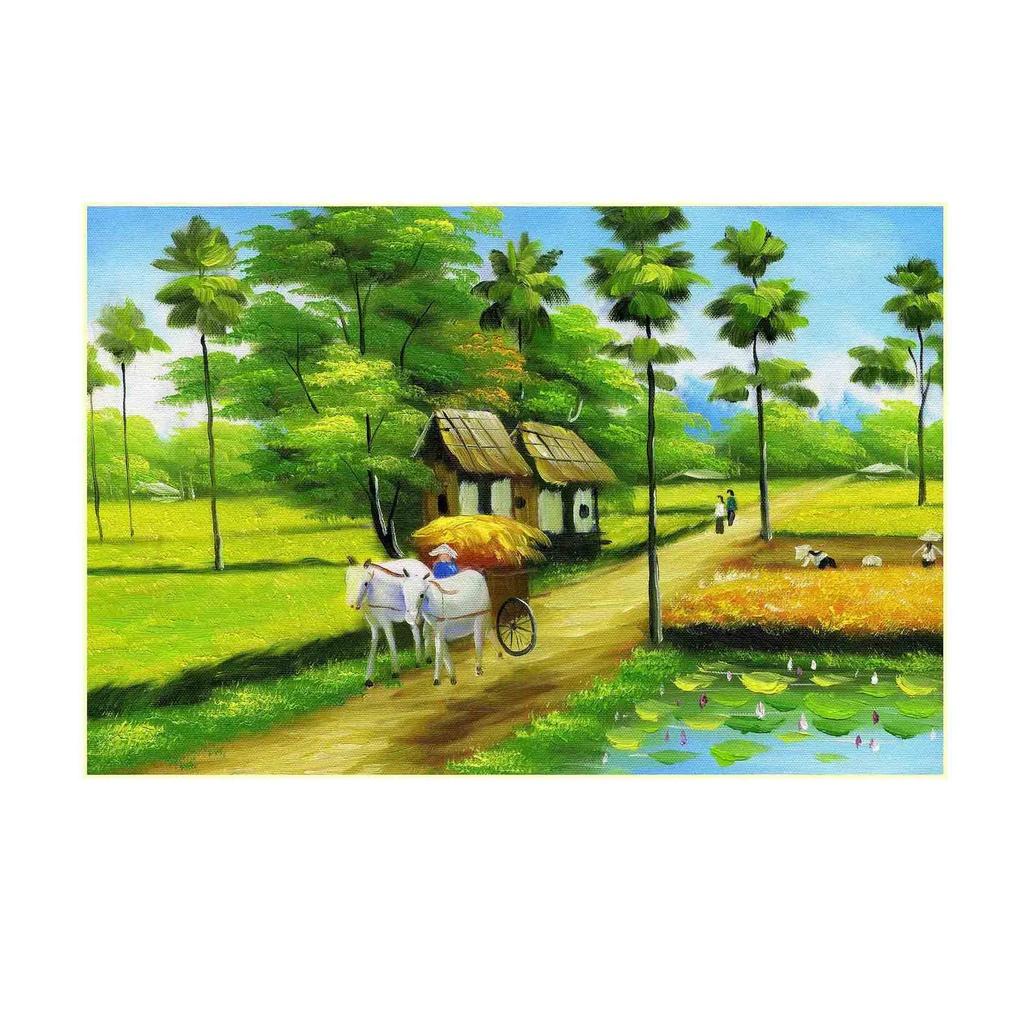 Tranh đồng quê dán tường, tranh trang trí khổ lớn