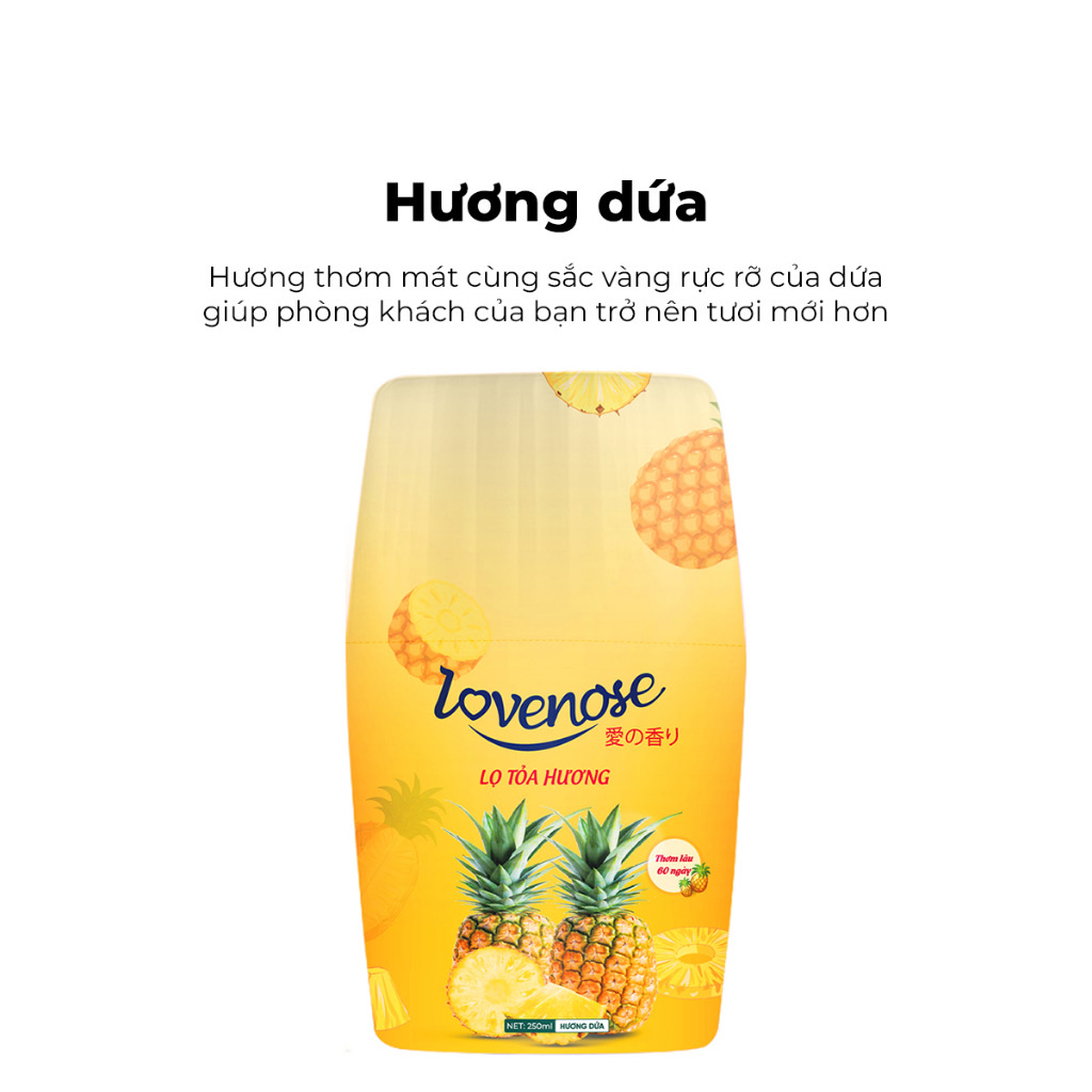 Lọ tỏa hương Lovenose 250ml hương thơm tự nhiên dễ chịu khử mùi sáp thơm phòng thế hệ mới 60 ngày