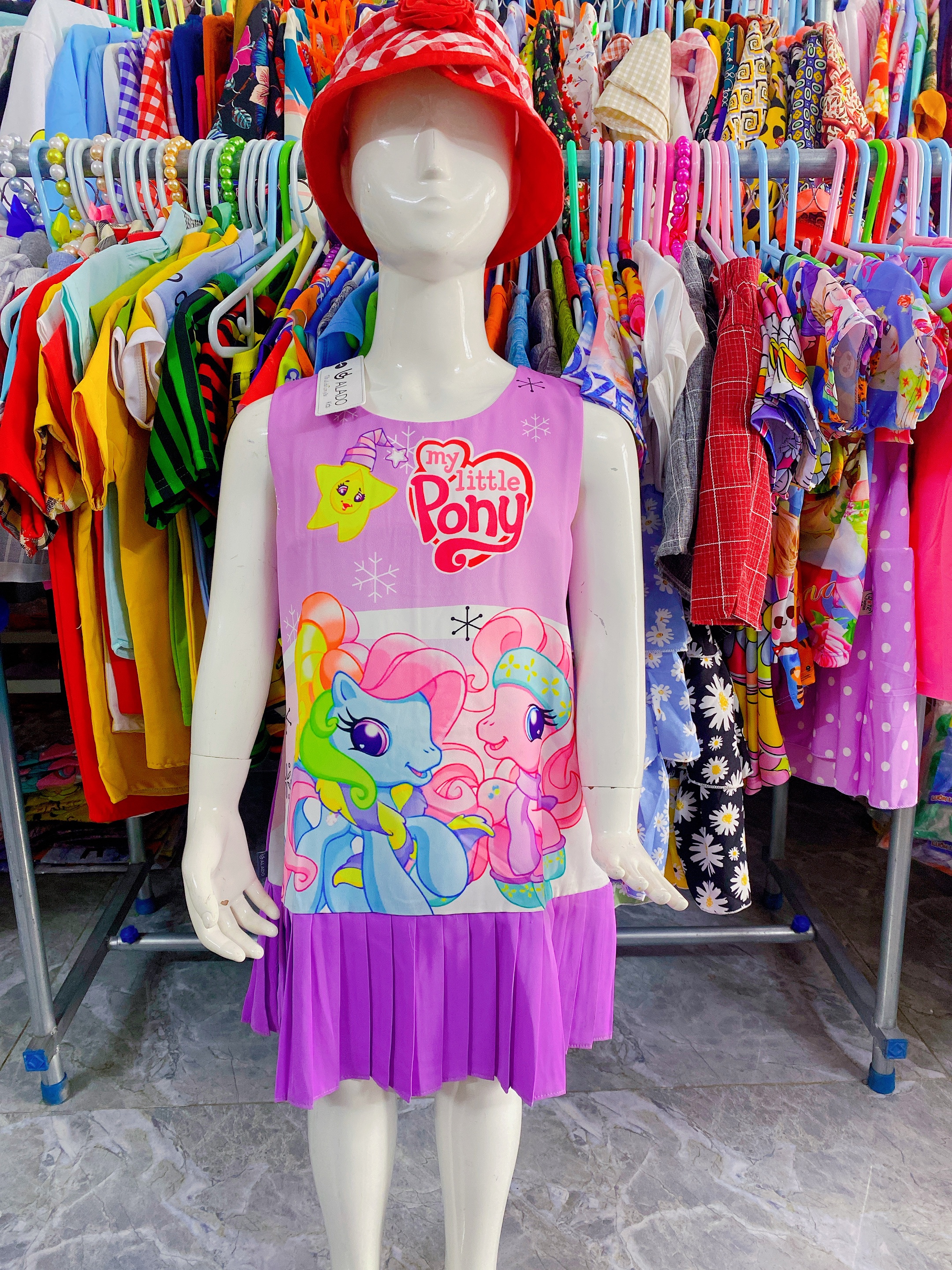 Đầm Bé Gái Size 8-24Kg, 9 Tháng Đến 6,5 Tuổi Công Chúa Ngựa Pony Tím ALADO