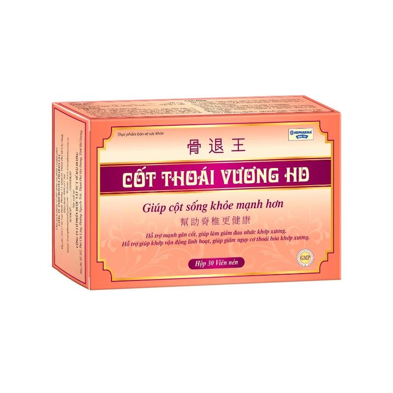 Viên uống bổ xương khớp Cốt Vương HD giảm đau nhức mỏi xương khớp - cột sống - Hộp 30 viên - Rostex- Tủ Thuốc Bảo Châu