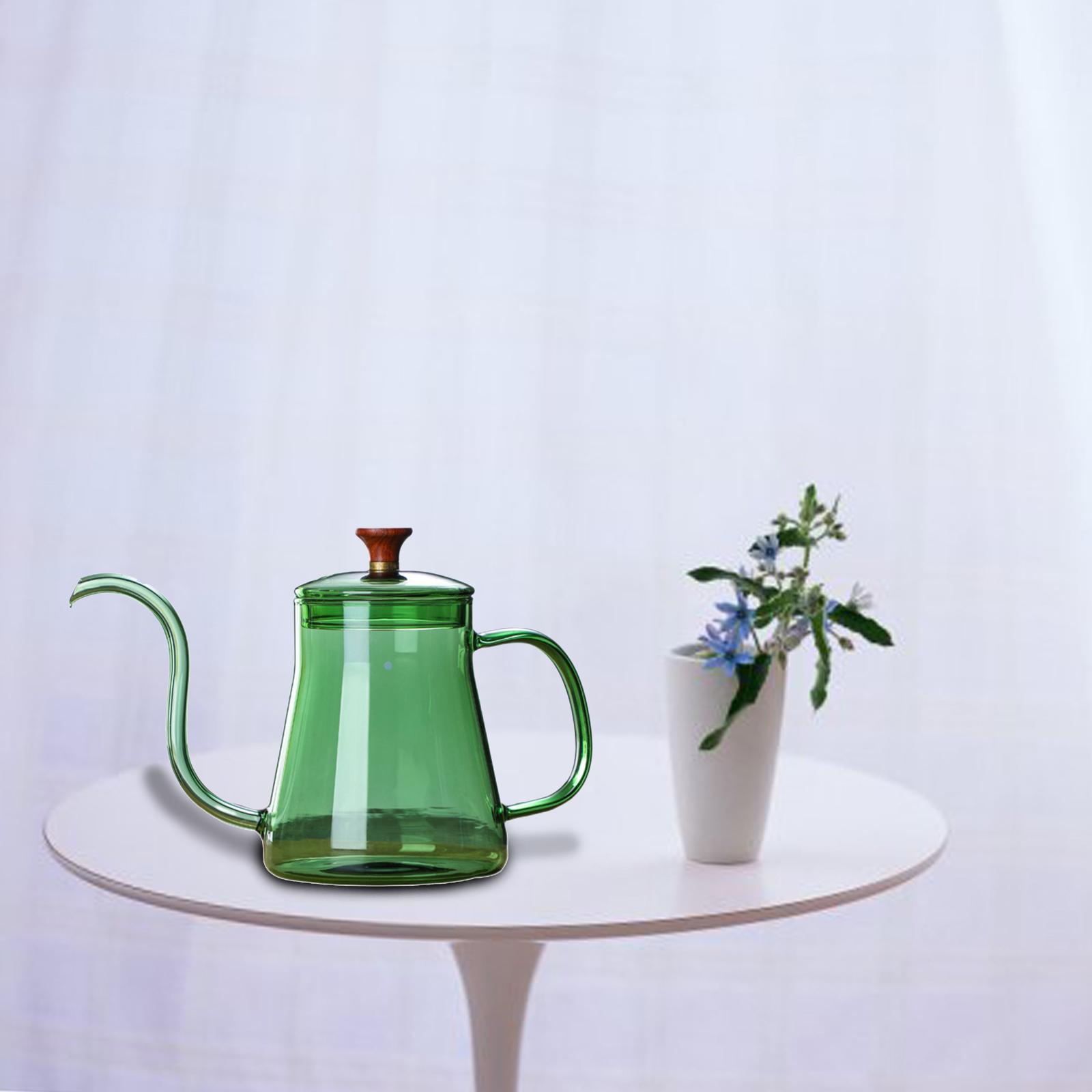 Glass Tea Pour Over Kettle Premium Grade with Lid for Drip Coffee Hand-Made Coffee and Tea Brewing