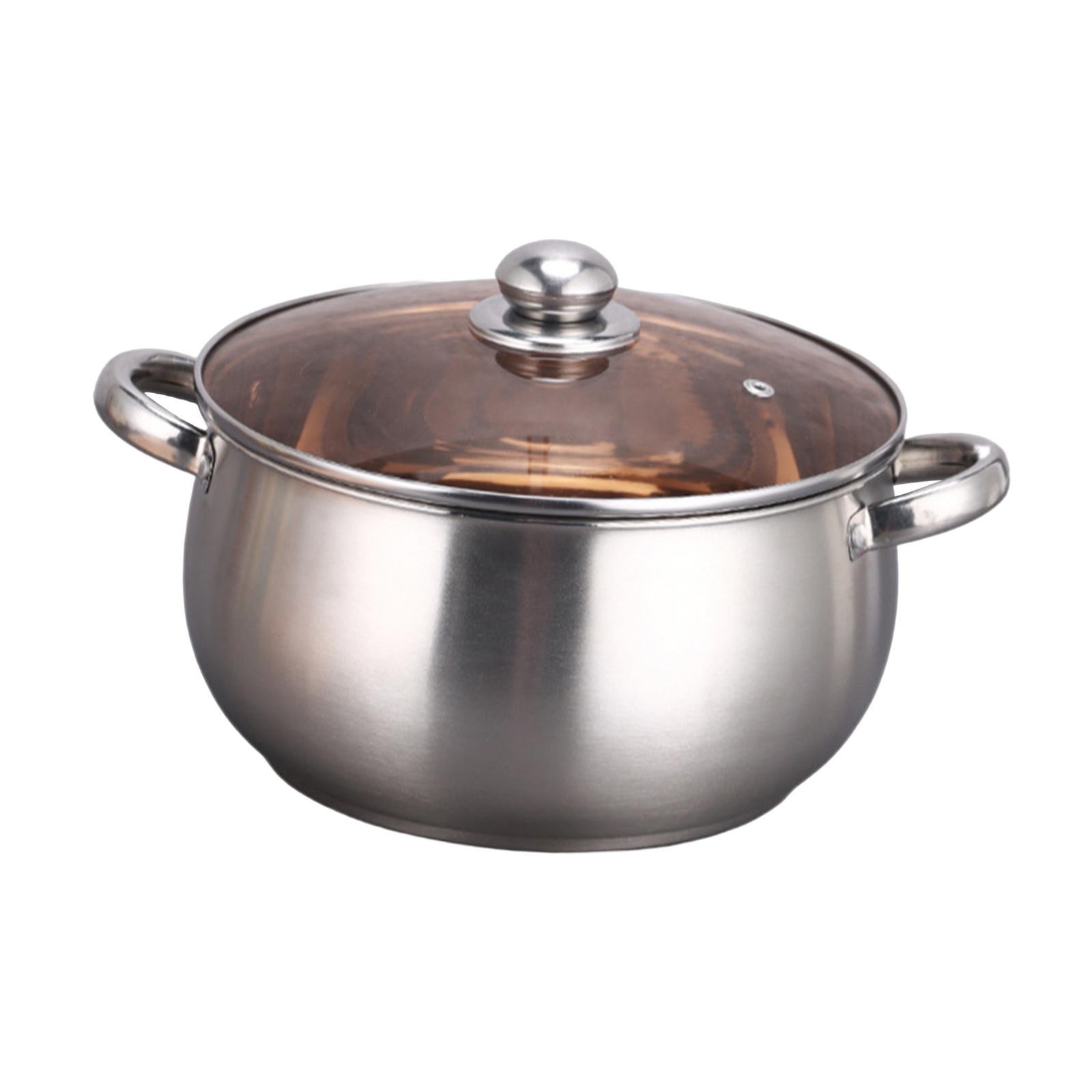 Stainless Steel Stockpot with Lid Kitchen Cooking Pot, Dual Handle, Pasta Soup Pot, Easy to Clean, Nonstick Soup Pot Small Saucepan for Cooking