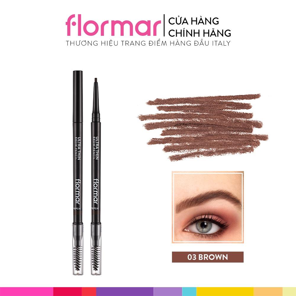 Chì kẻ lông mày Flormar Ultra Thin Brow Pencil chống thấm nước