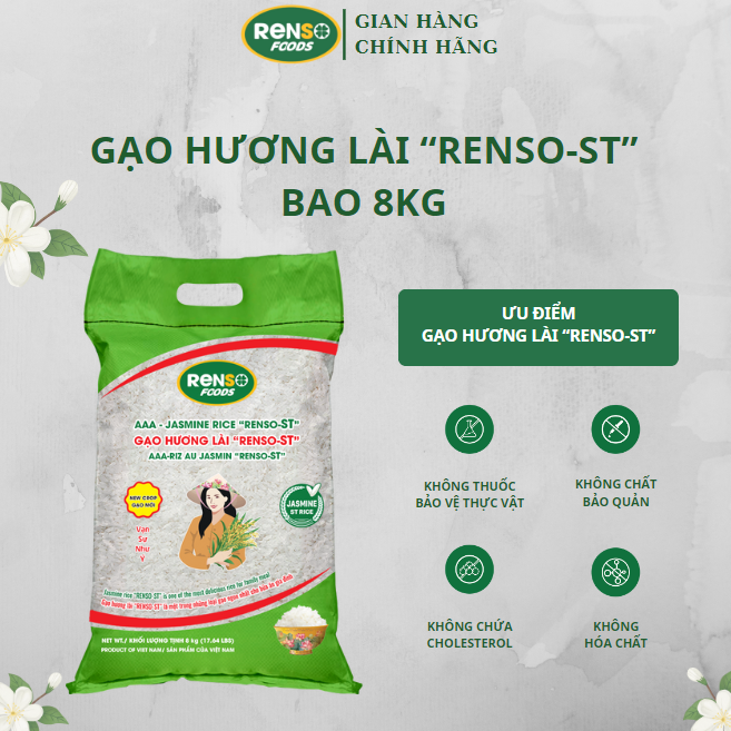 Gạo hương lài "Renso-ST" - Chuẩn xuất khẩu quốc tế