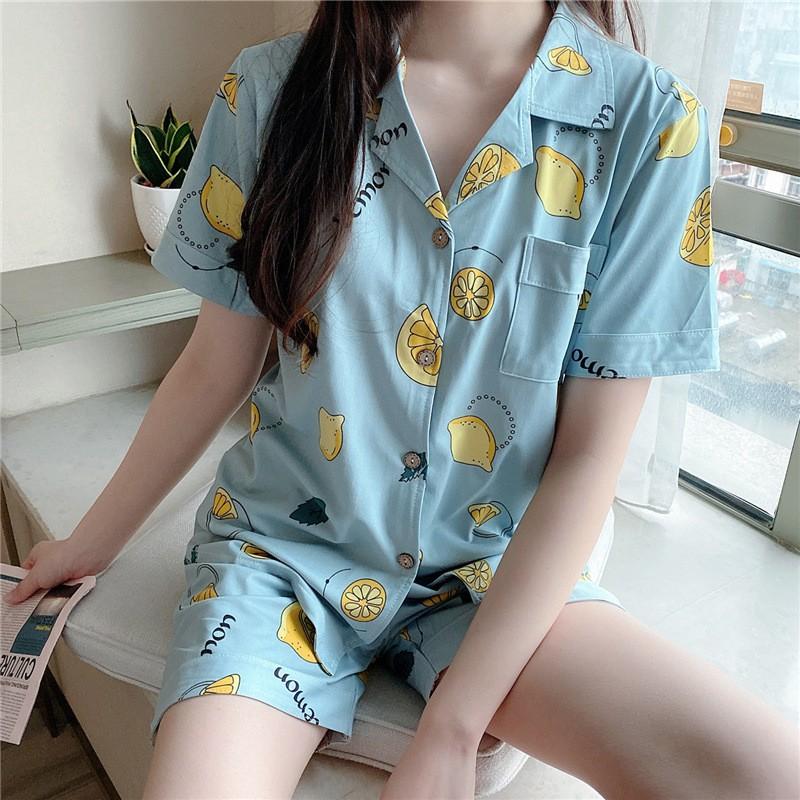 Pijama mặc ở nhà, Bộ Ngủ Nữ cotton ngắn tay nhiều màu CCCP06