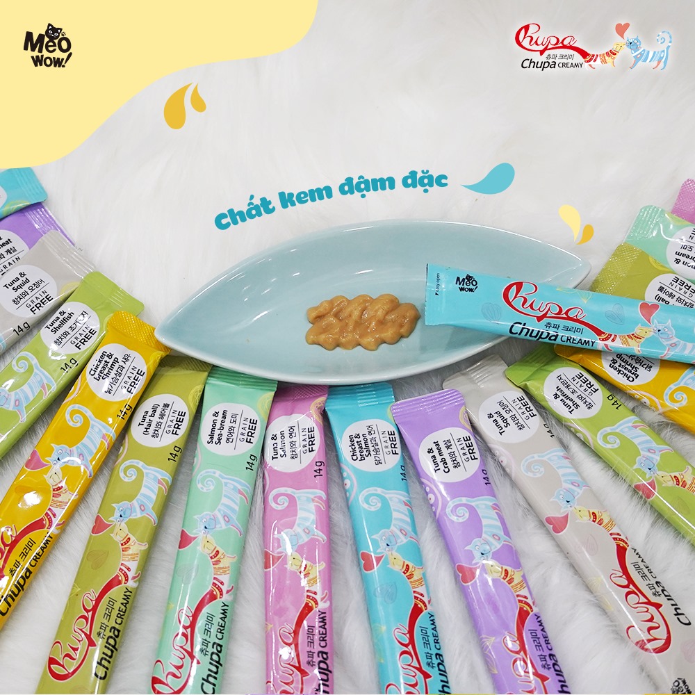 Sốt Dinh Dưỡng Cho Mèo Chupa Creamy Cá Ngừ &amp; Cá Hồi