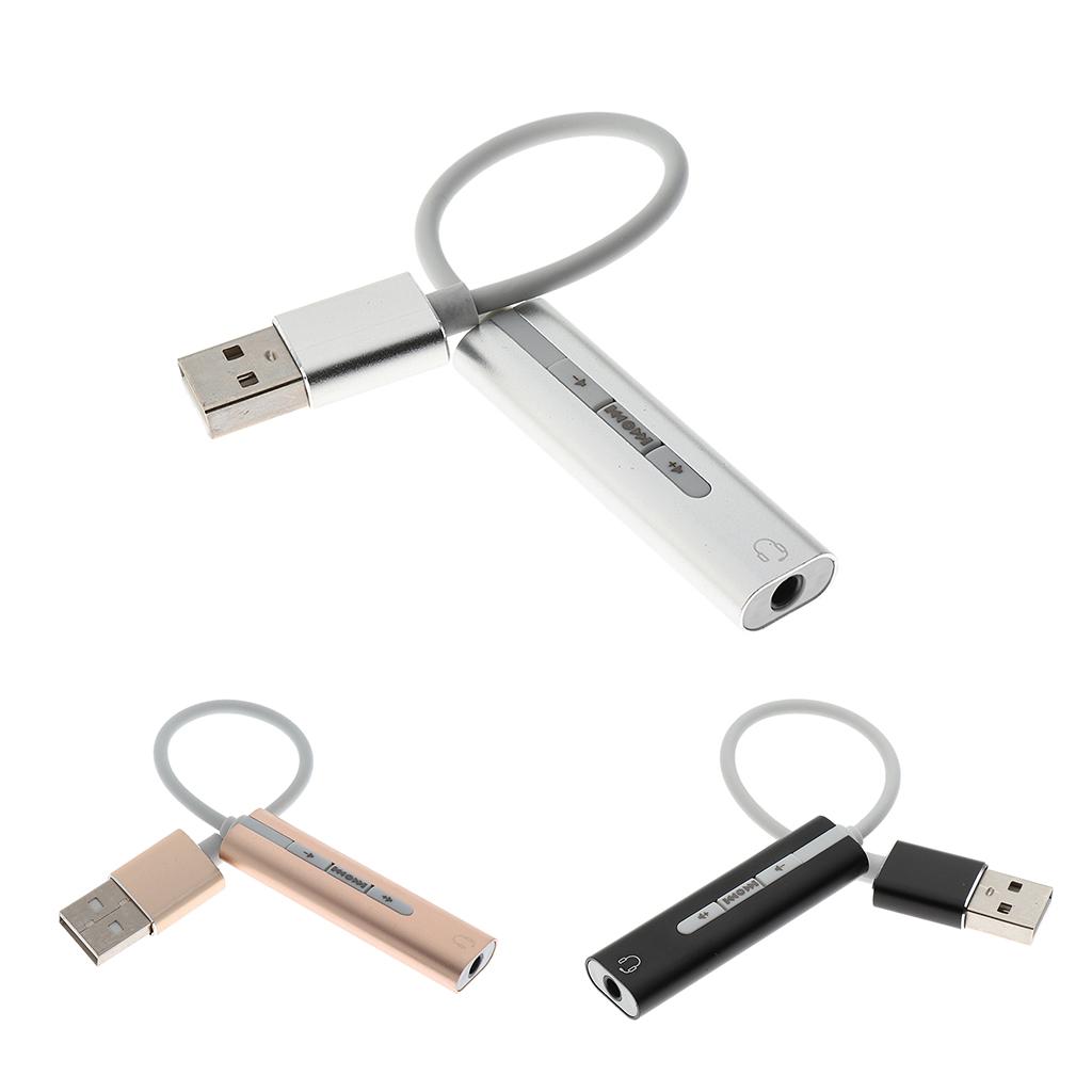 USB to 3.5mm Mic Headphone Stereo Headset Audio Adapter Sound Card